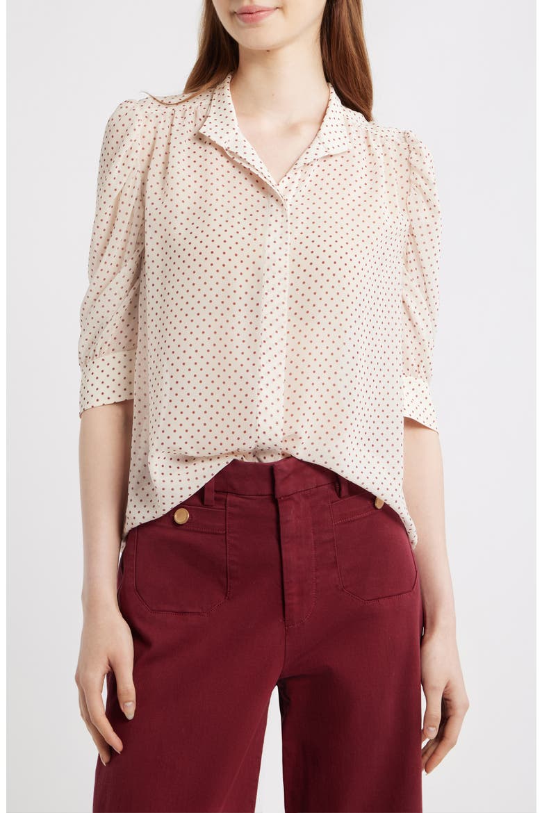 The Gillian Polka Dot Shirt, Main, color, CREAM MULTI
