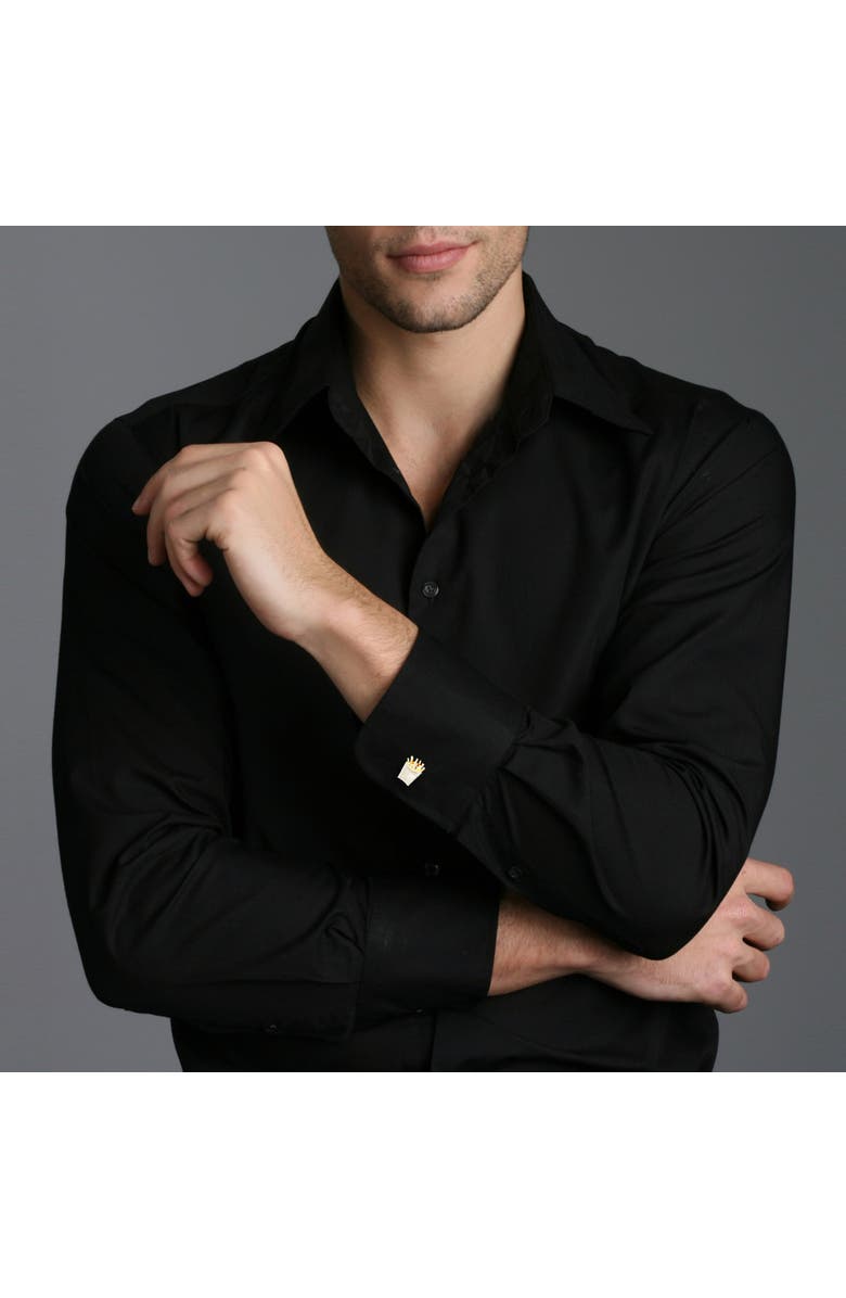 Link Up French Fries Cufflinks, Alternate, color, Gold