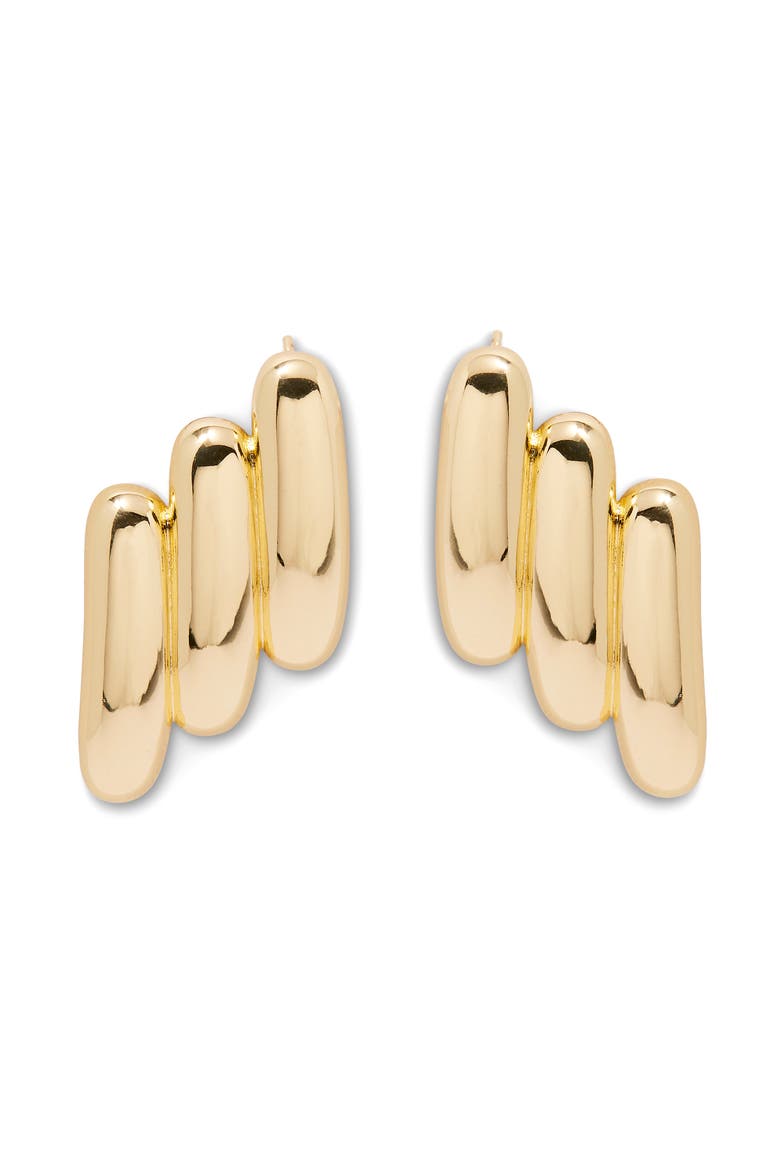 Harper Curve Statement Stud Earrings, Main, color, GOLD