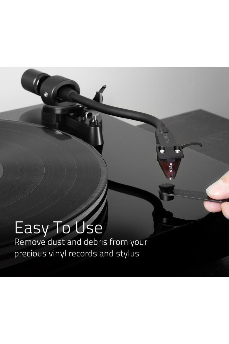Vinyl Record Cleaning Kit with 2-in-1 Anti-Static Record & Stylus Brush, Alternate, color, Silver