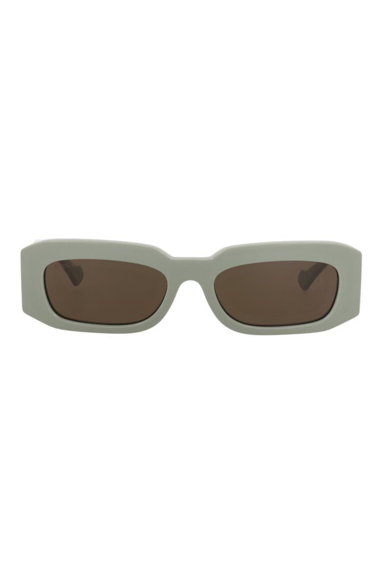 54mm Rectangle Sunglasses, Main, color, GREEN GREEN BROWN