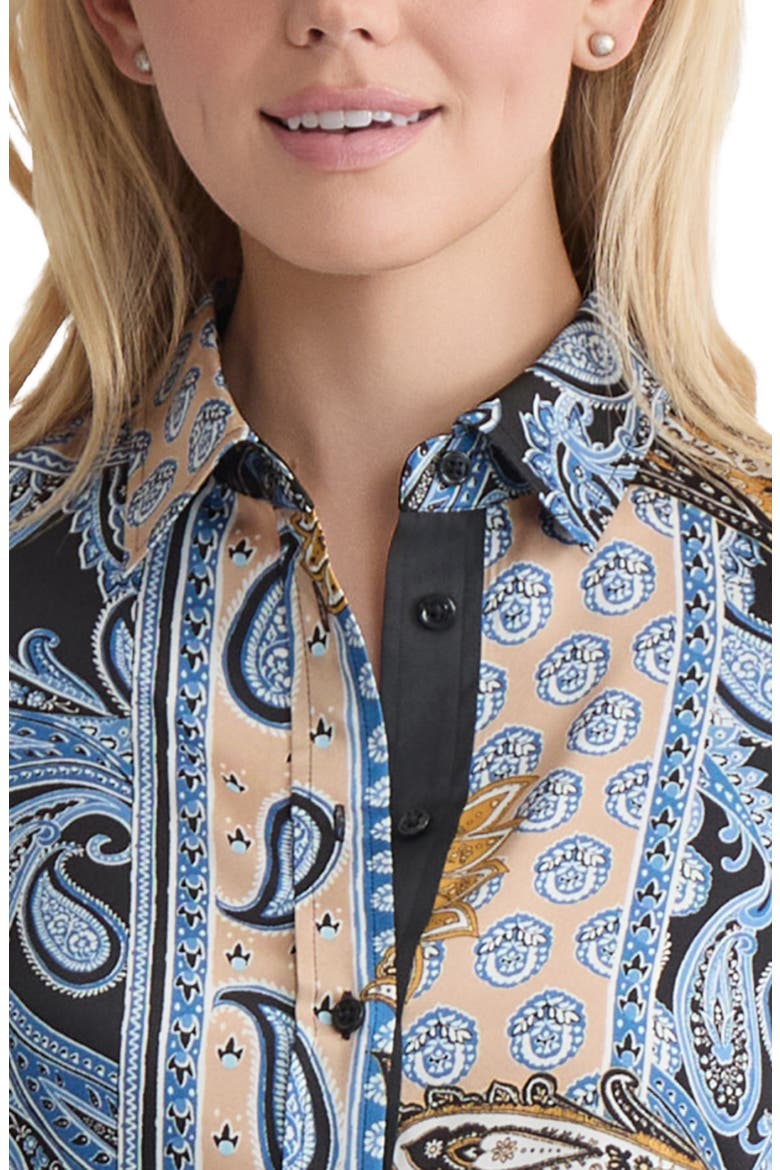Mixed Paisley Button-Up Shirt, Alternate, color, BLUE LAGOON MULTI