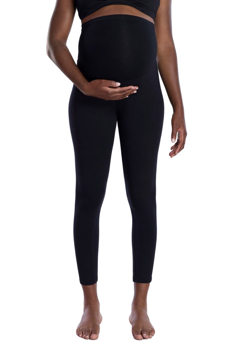 MOTHERHOOD MATERNITY Essential Stretch Secret Fit Over the Belly Maternity Leggings, Alternate, color, Black