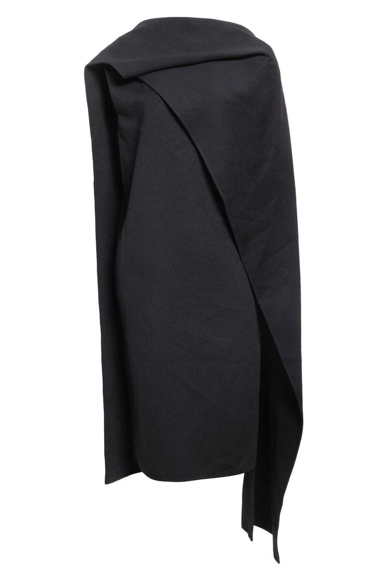 Ramona Draped Wool Blend Dress, Main, color, BLACK