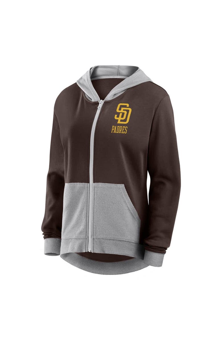 FANATICS Women's Fanatics  Brown San Diego Padres Hit It French Terry Full-Zip Hoodie, Alternate, color, 