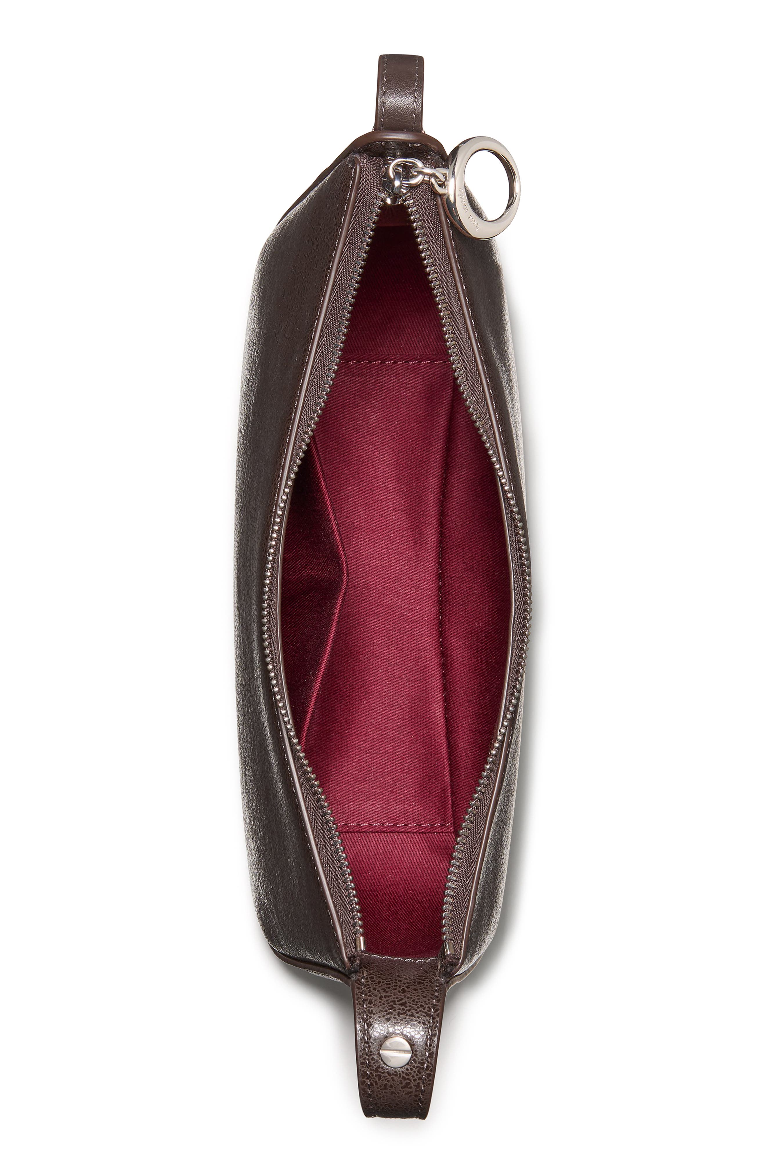 Kate Spade New York halo glazed leather crossbody bag, Alternate, color, Hot Fudge