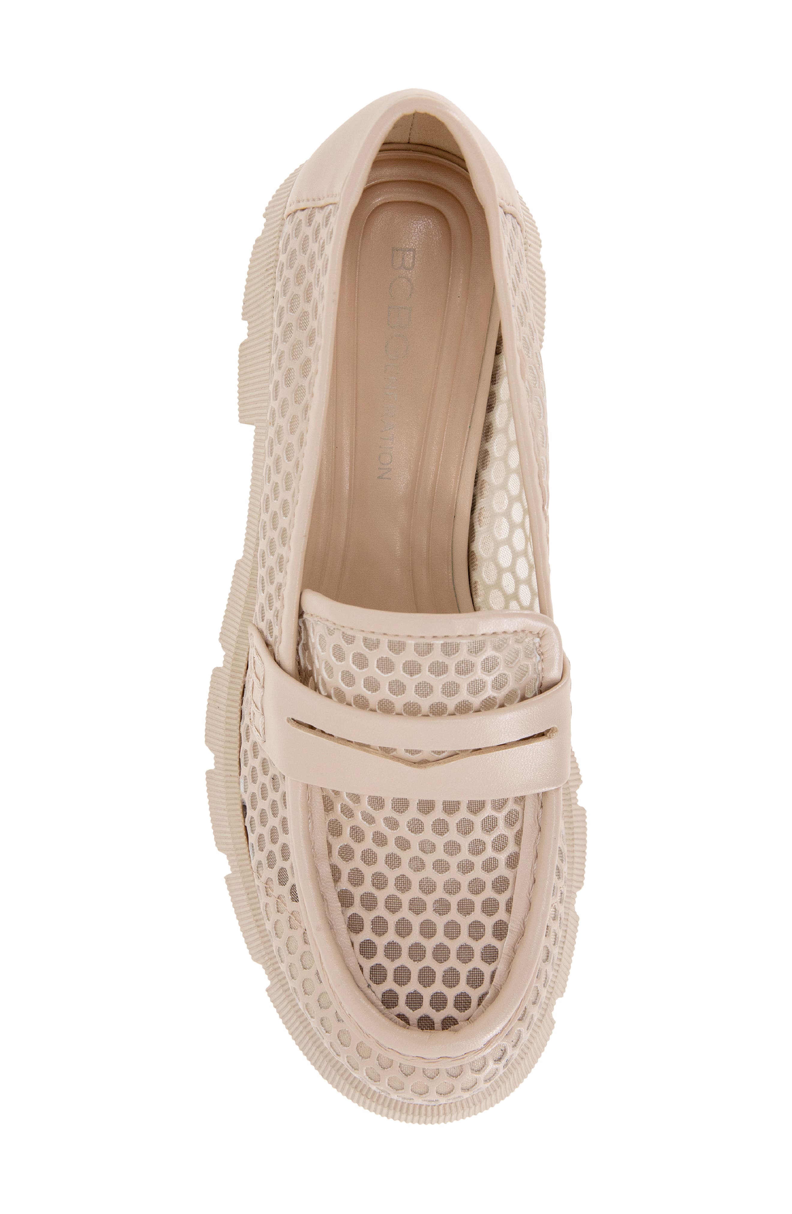 BCBGeneration Rama Platform Penny Loafer, Alternate, color, Frappe-Beige
