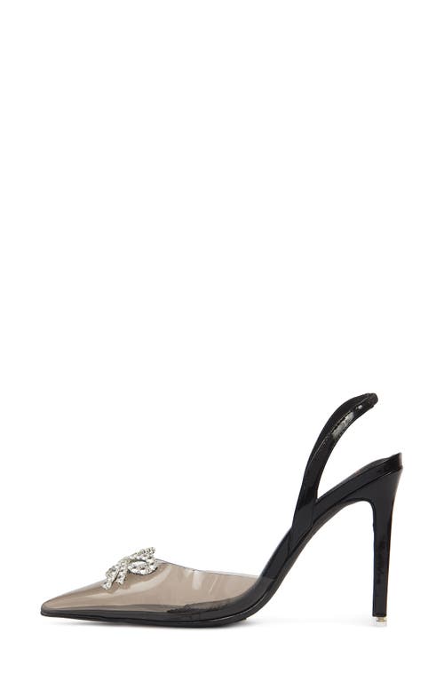 Black Suede Studio Monroe Slingback Pointed Toe Pump In Black/black Pvc