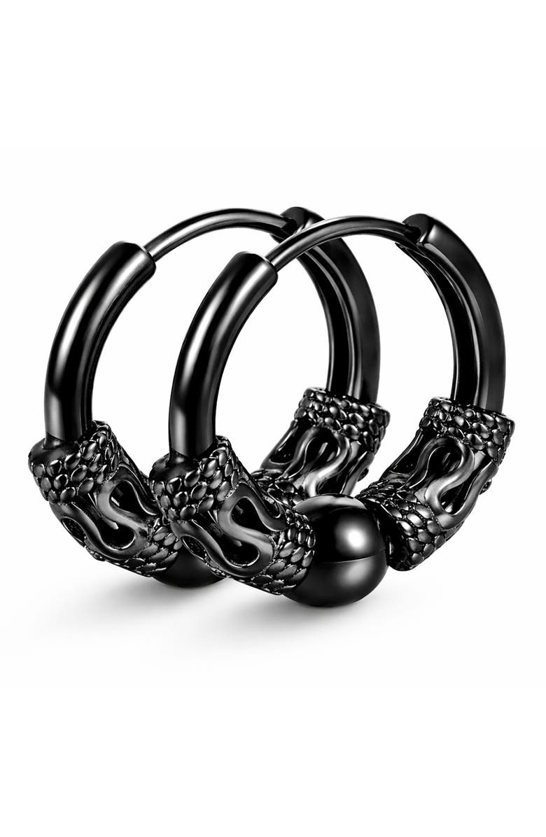 REBL Stainless Steel Snake Wrapped Huggie Hoop Earrings, Alternate, color, 