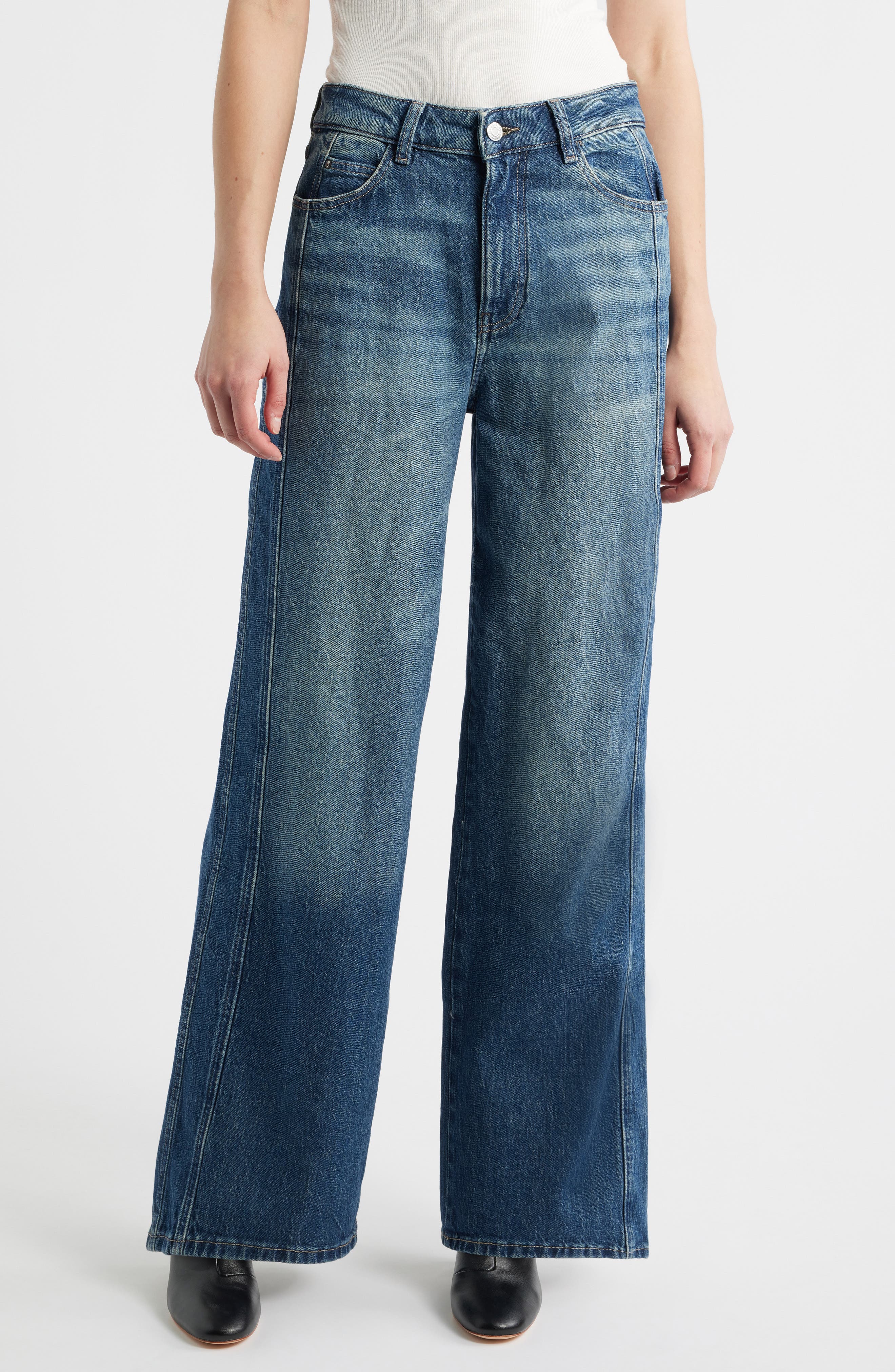 WARP+WEFT High Waist Wide Leg Jeans