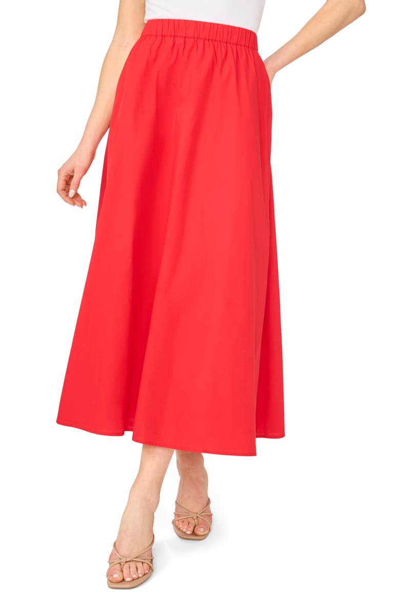 Cotton Maxi Skirt, Main, color, CLASSIC CHERRY