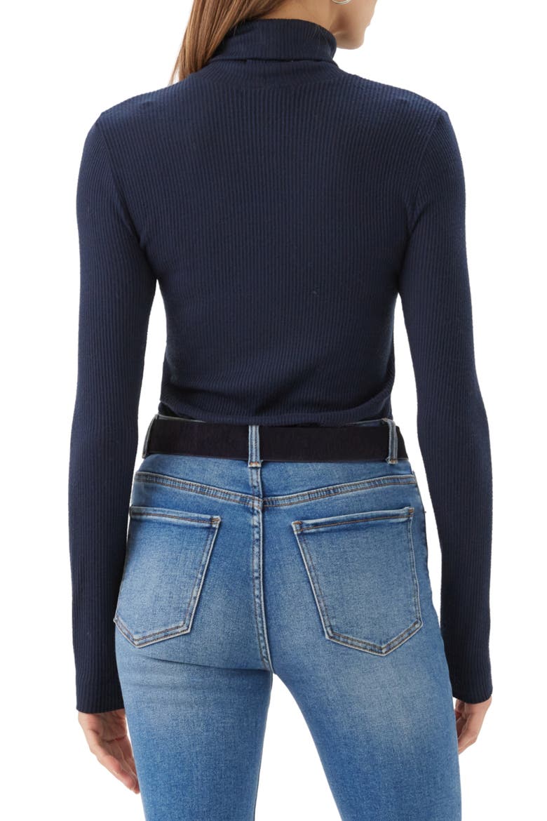 Ribbed Turtleneck Top, Alternate, color, NAVY