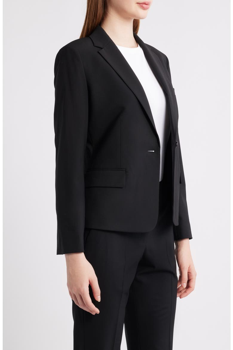 Slim Fit Stretch Wool Blazer, Alternate, color, BLACK