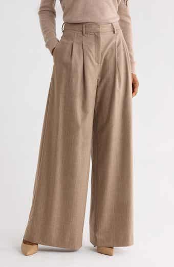 Avery Pinstripe Wide Leg Wool Blend Pants
