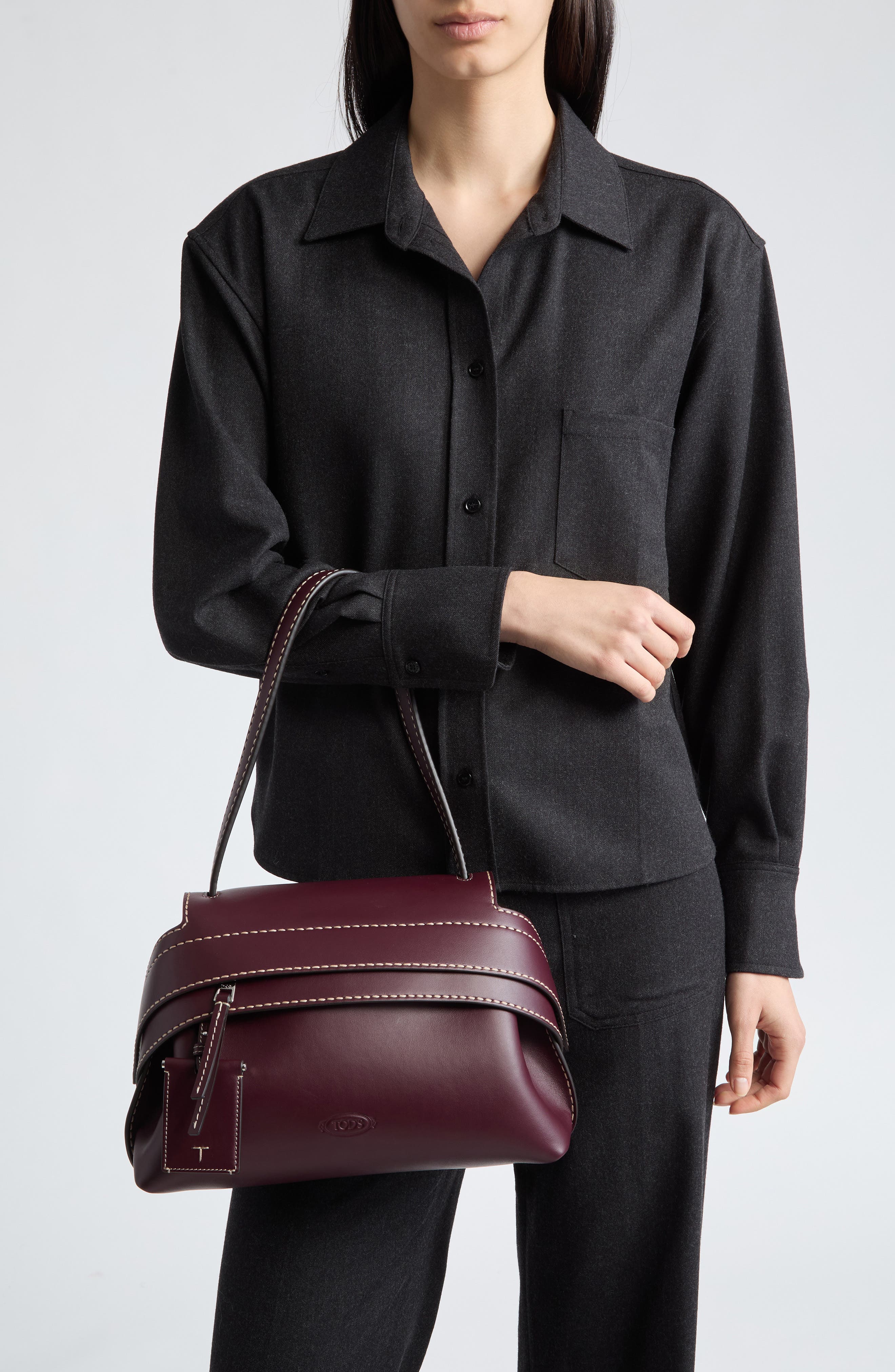 Wav Leather Shoulder Bag, Alternate, color, KRAFT CHIARO