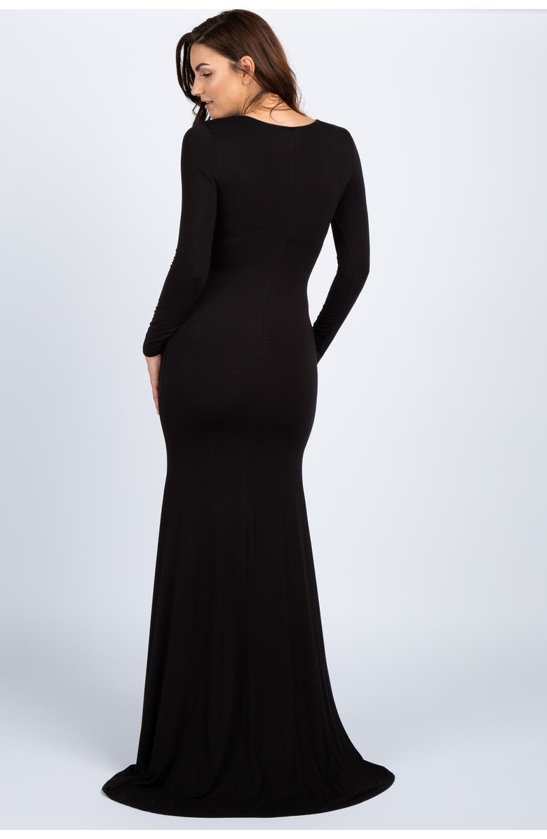 PinkBlush Long Sleeve Photoshoot Maternity Gown/Dress, Alternate, color, Black