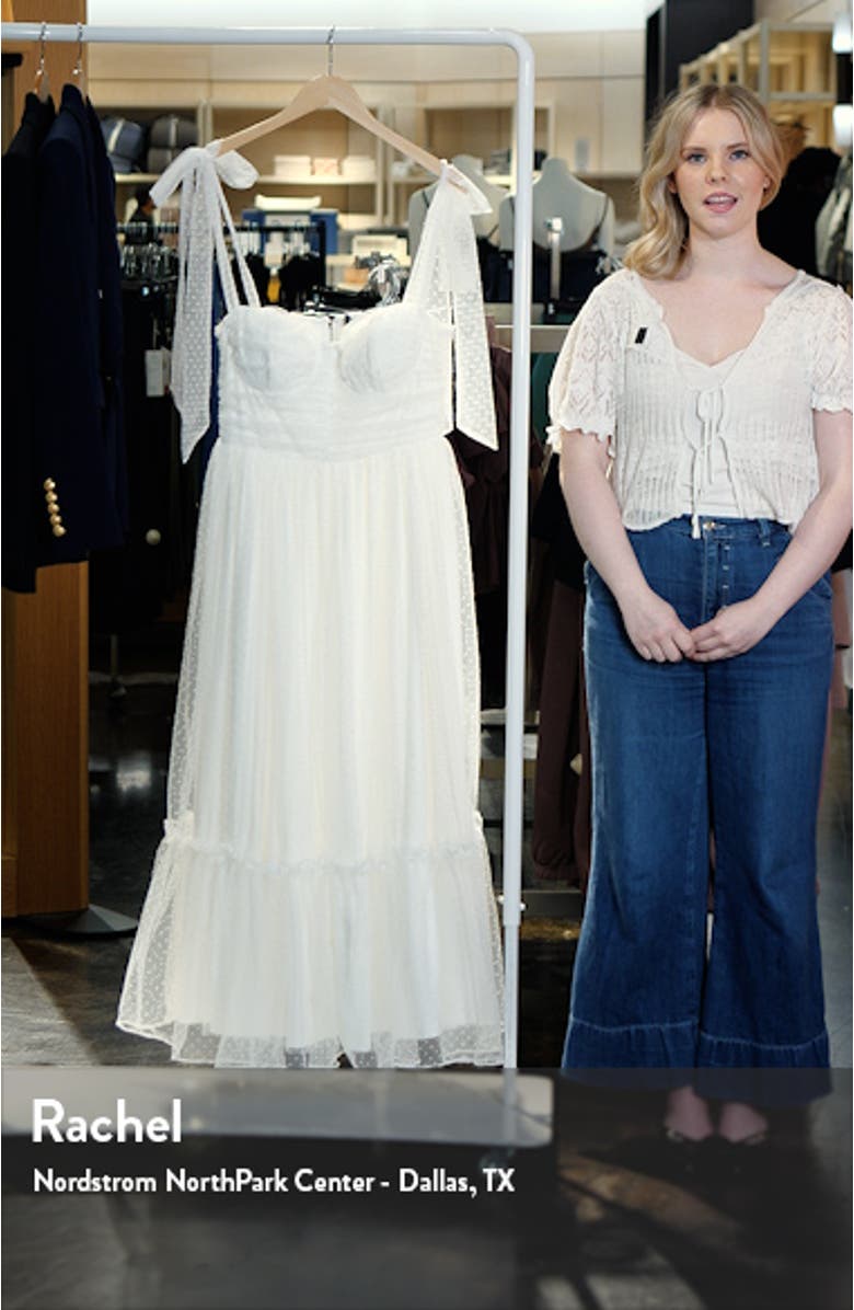 Floret Bow Strap Sweetheart Neck Maxi Dress