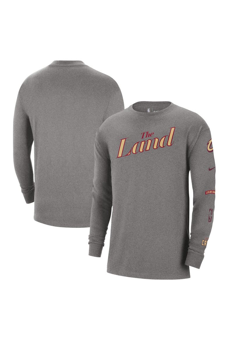 Men's Nike Charcoal Cleveland Cavaliers 2023/24 City Edition Max90 Expressive Long Sleeve T-Shirt, Alternate, color, Charcoal