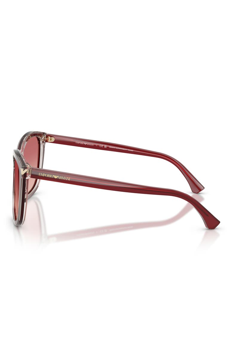 56mm Gradient Square Sunglasses, Alternate, color, BORDEAUX
