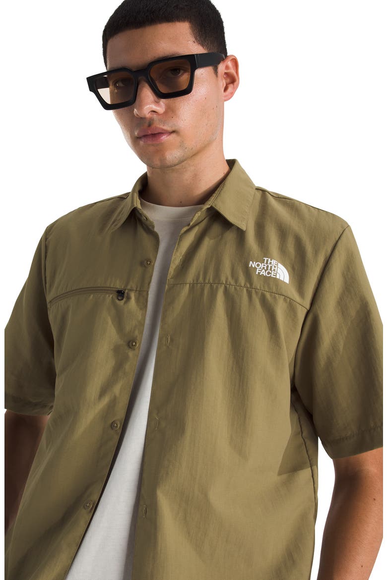 Packable Short-Sleeve Button-Up Shirt, Alternate, color, CEDAR