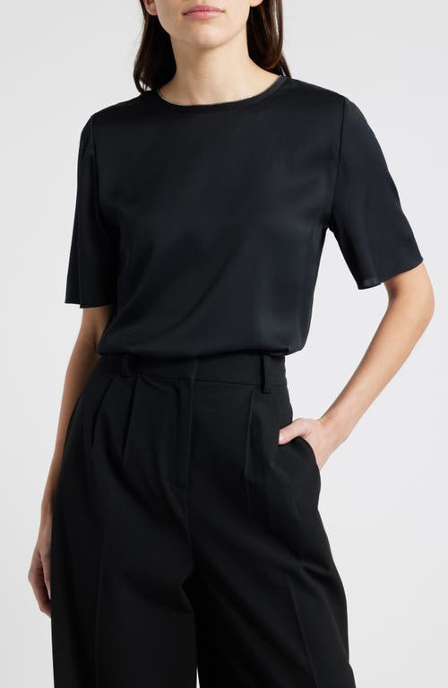 KOBI HALPERIN Sylvie Embellished Stretch Silk Top in Black 