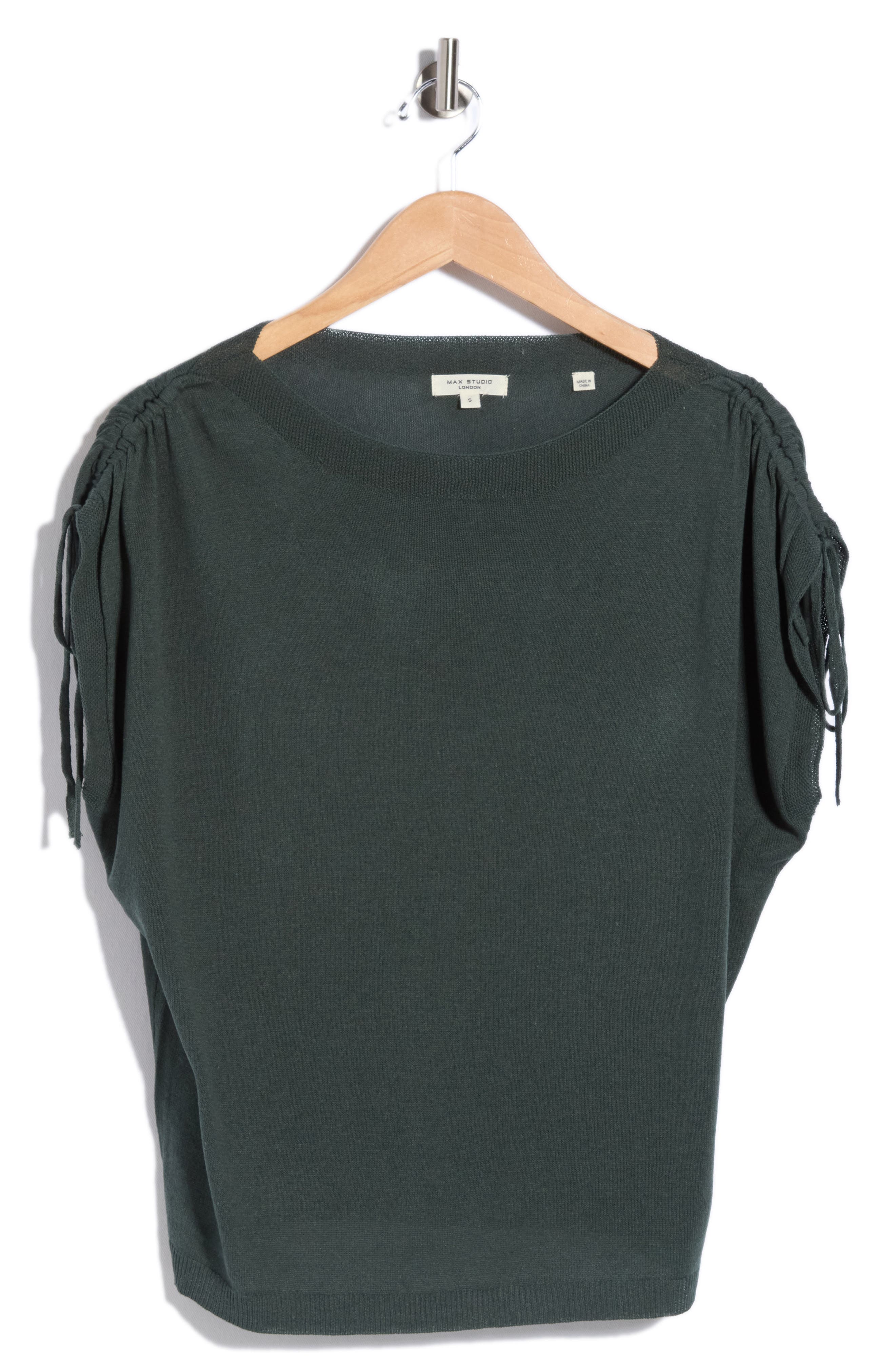 Ruched Tie Sleeve Sweater