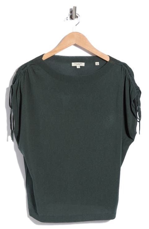 Ruched Tie Sleeve Sweater