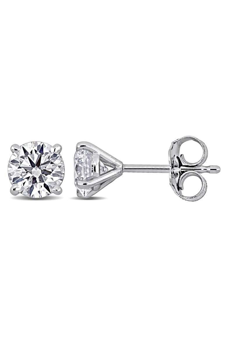 1 CTW Lab-Grown Diamond Stud Earrings 14k, Main, color, White Gold