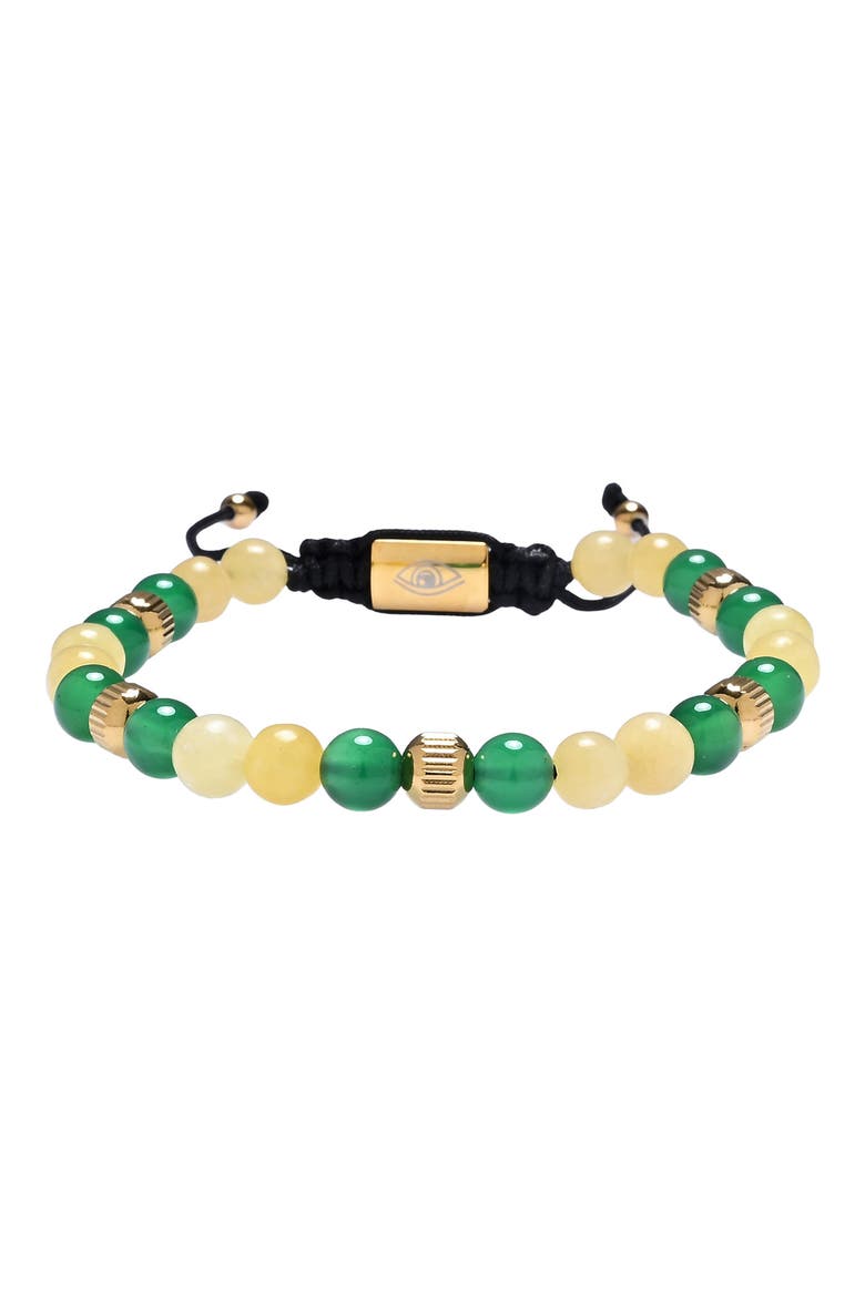 Men's Mason Agate Beaded Bracelet, Alternate, color, GOLD