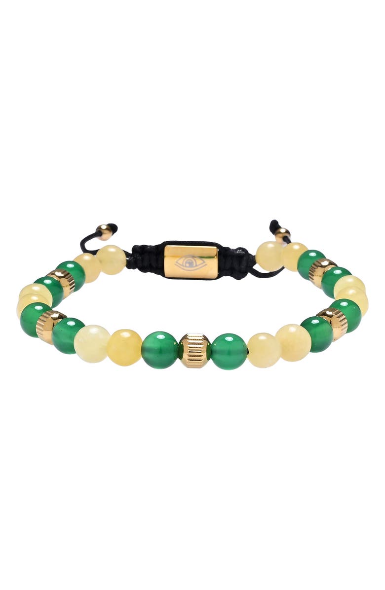 EYE CANDY LOS ANGELES Men's Mason Agate Beaded Bracelet, Alternate, color, Gold