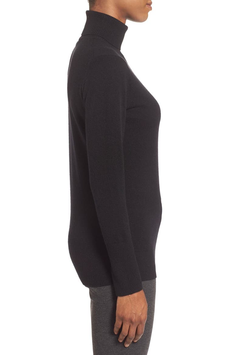 Cashmere Turtleneck Sweater, Alternate, color, BLACK