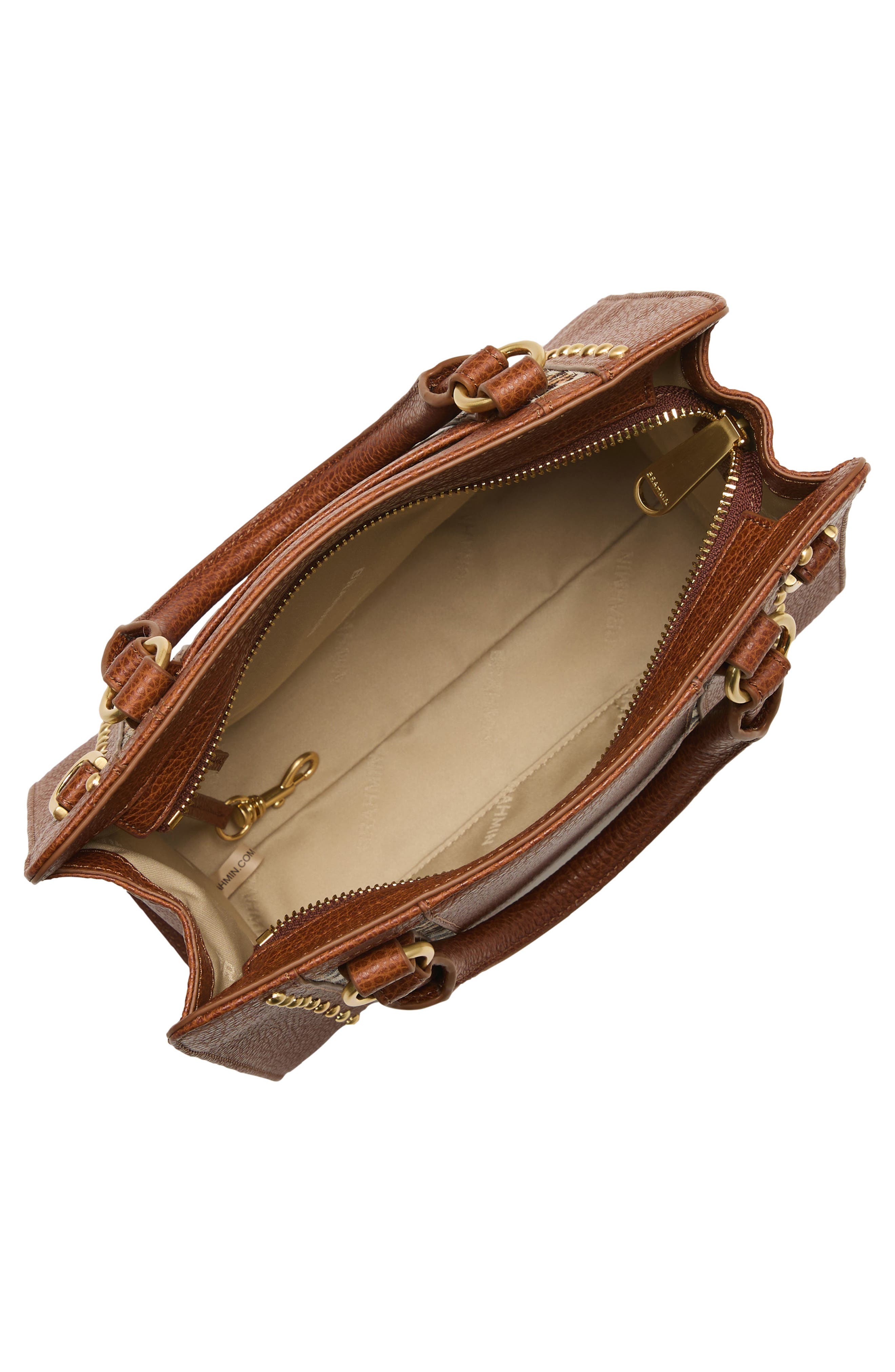 Brahmin Cami Genuine Calf Hair Trim Leather Satchel, Alternate, color, 