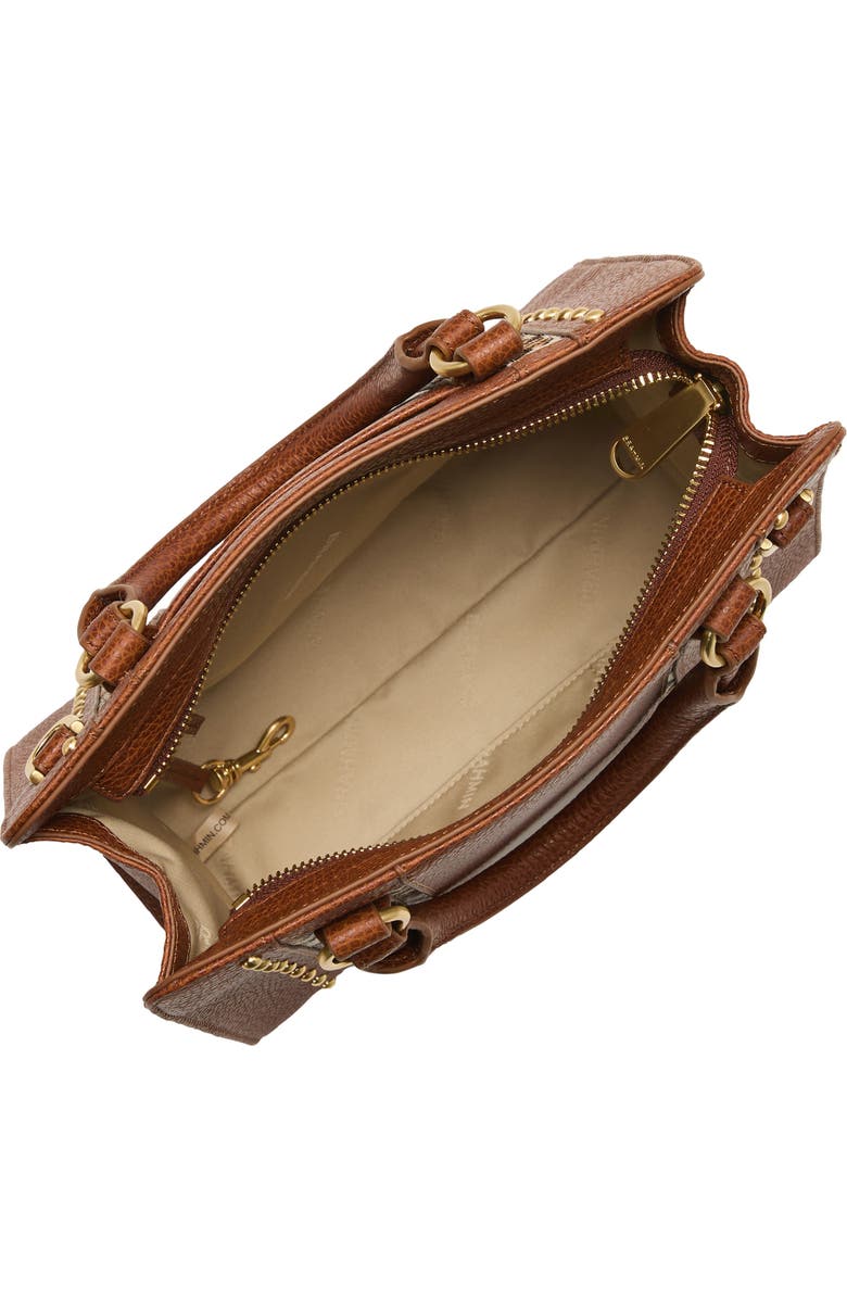 Brahmin Cami Genuine Calf Hair Trim Leather Satchel, Alternate, color,