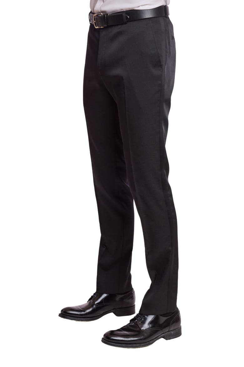 Sloane Slim Fit Tuxedo Pants, Alternate, color, ALL BLACK