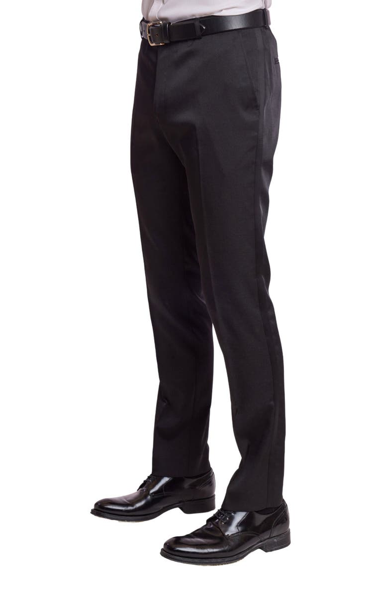 PAISLEY & GRAY Sloane Slim Fit Tuxedo Pants, Alternate, color, All Black