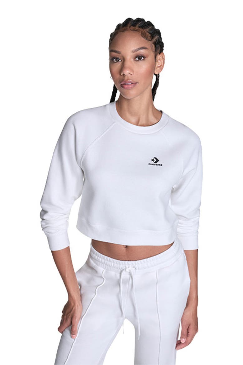 Star Chevron Cropped Crewneck, Alternate, color, WHITE 10A