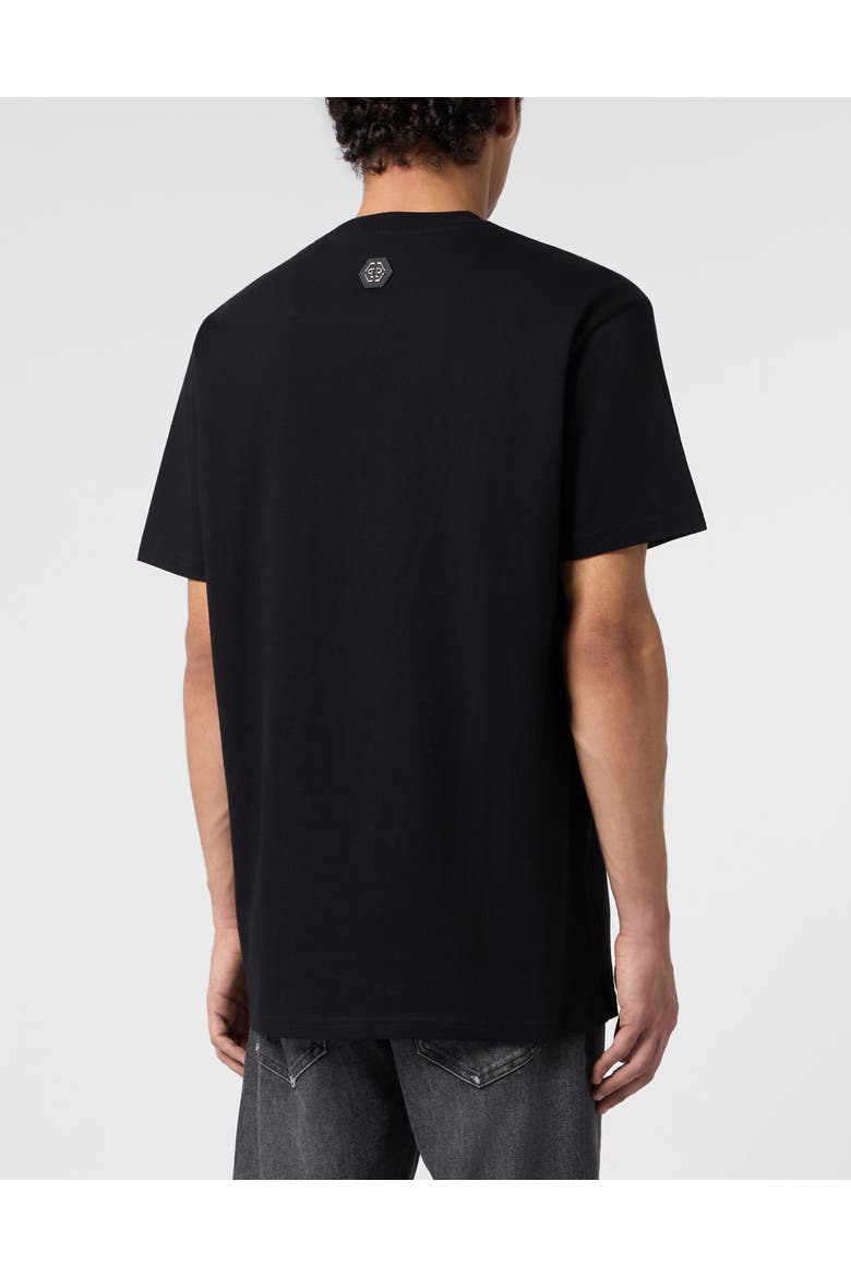 Round Neck T-Shirt Skull Monogram Men, Alternate, color, black