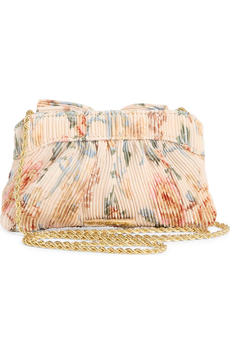Loeffler Randall Rochelle Pleated Mini Clutch, Alternate, color, Cream/ Blue Floral Multi
