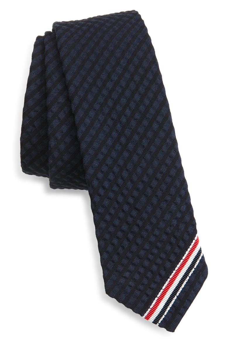 Classic Stripe Wool Tie, Main, color, NAVY