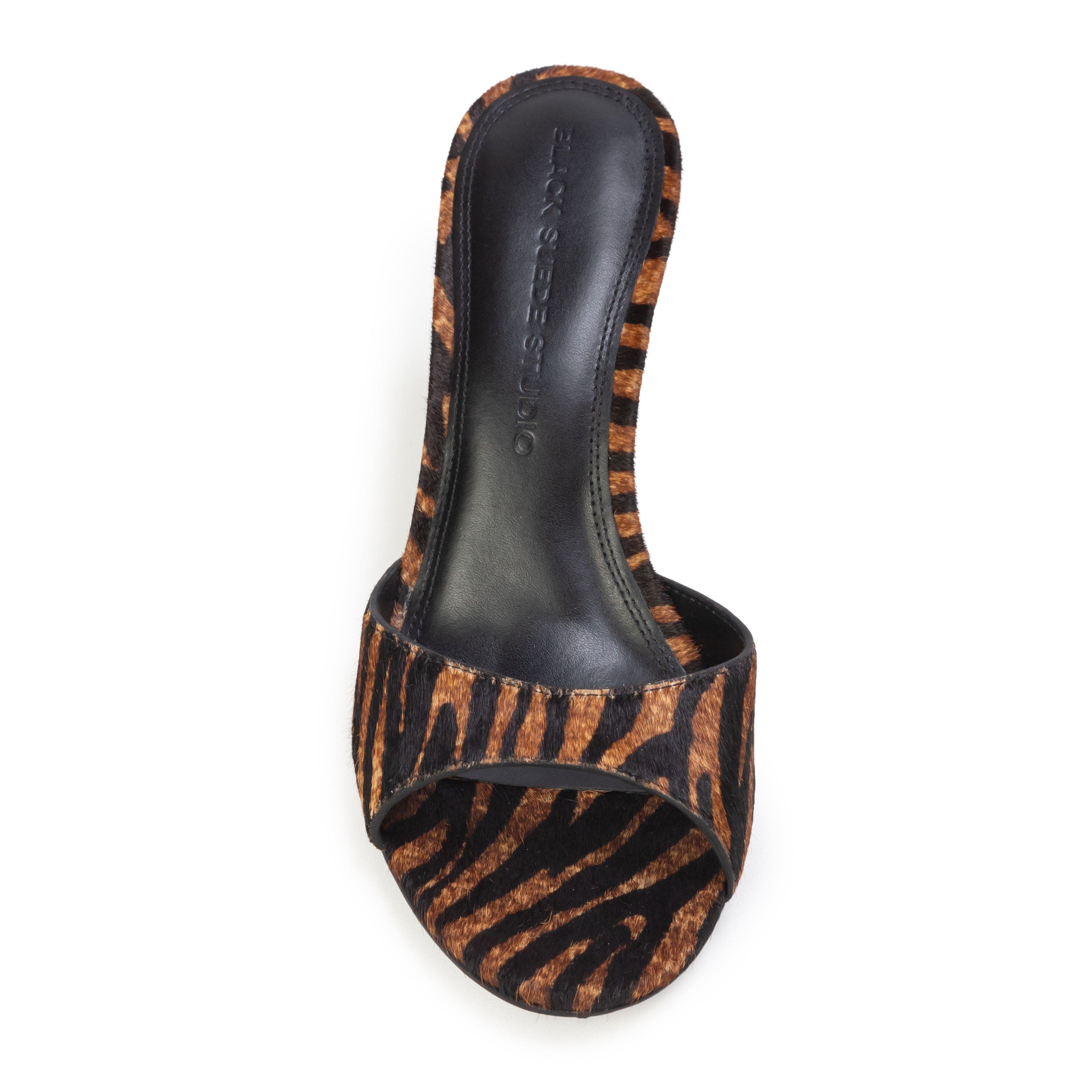 Freddie 70 Fur Mule, Alternate, color, Brown Zebra Pony Hair