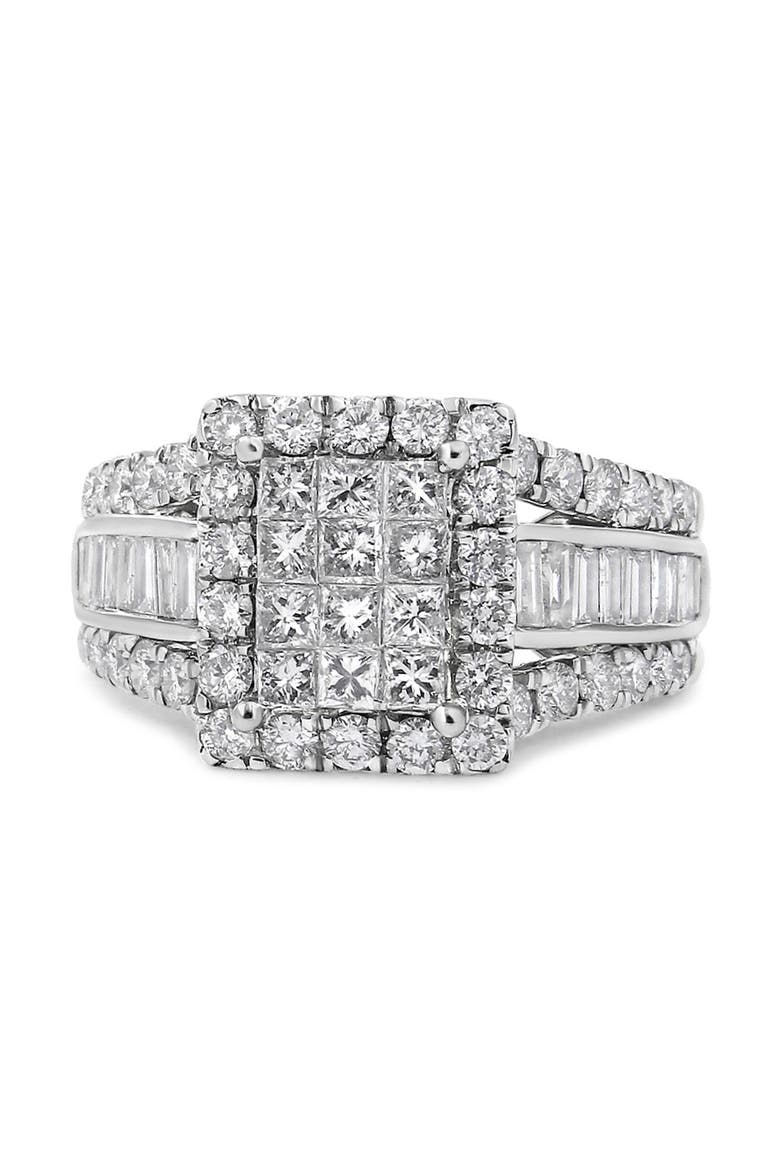 14K White Gold 2.00 Cttw Composite Head with Halo Diamond Ring, Alternate, color, White