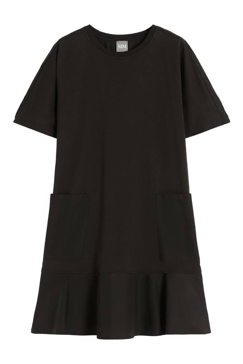 Crewneck T-Shirt Dress, Alternate, color, BLACK