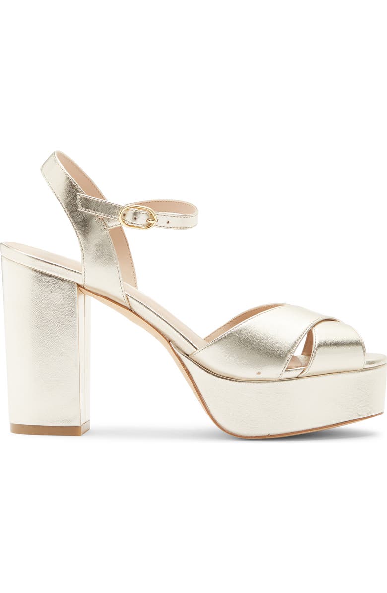Stuart Weitzman Ivona Platform Sandal, Alternate, color, Platino