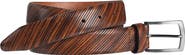 Johnston & Murphy Diagonal Embossed Leather Belt