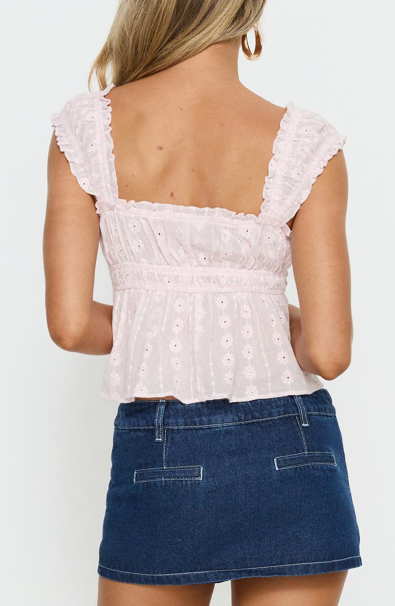 Princess Polly Summerfield Eyelet Cotton Top, Alternate, color, Soft Pink