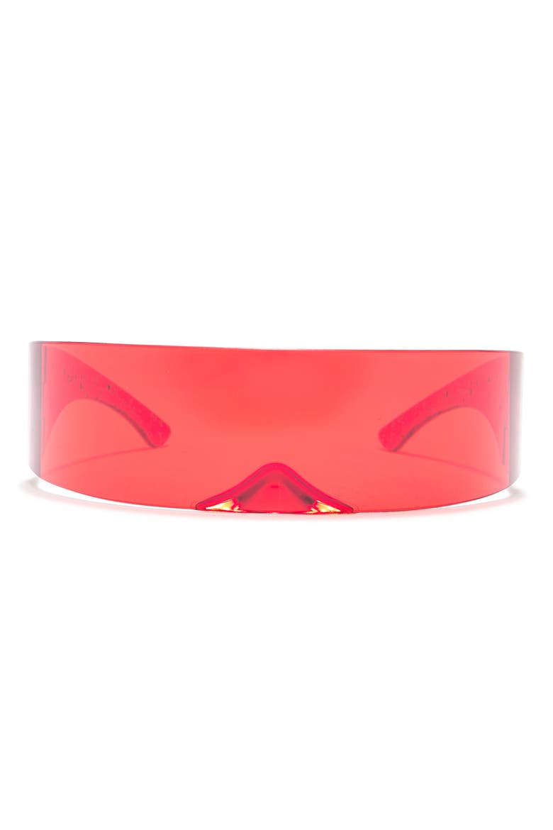 X-Ray Vision Red Cyclops Shield Sunglasses, Main, color, RED FRAME/ RED LENS