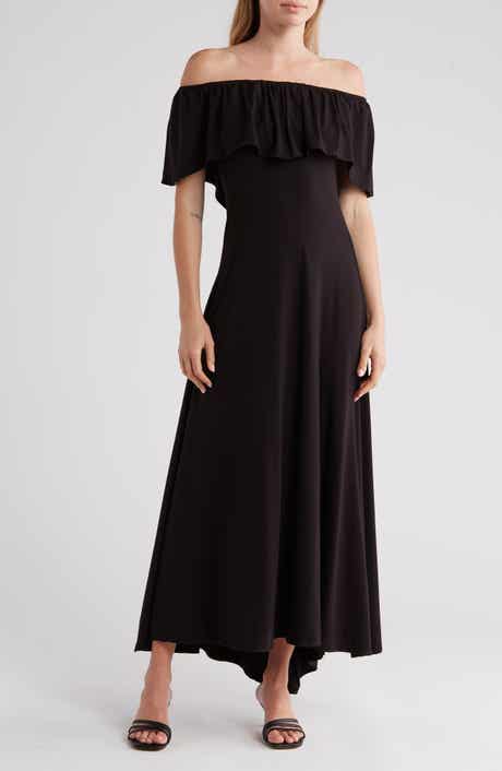 GO COUTURE Off the Shoulder Maxi Dress