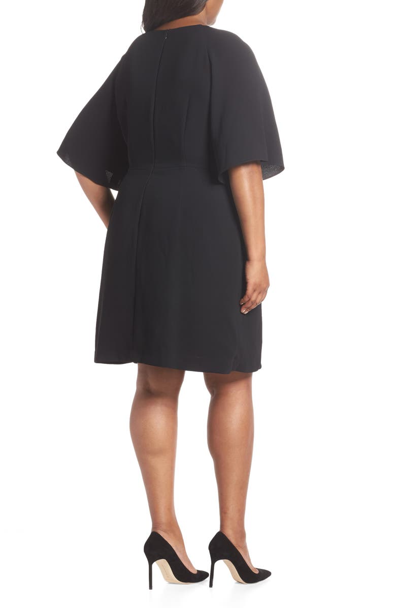 Tahari Tie Waist Crepe Dress, Alternate, color, 