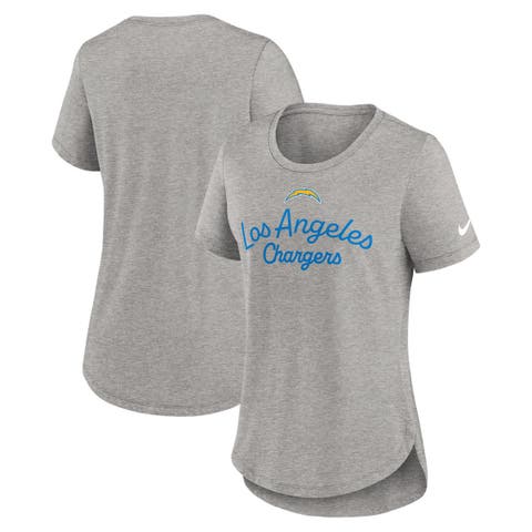 Women's Nike Heather Gray Los Angeles Chargers Strong Safety Tri-Blend T-Shirt