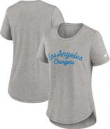 Nike Women's Nike Heather Gray Los Angeles Chargers Strong Safety Tri-Blend T-Shirt